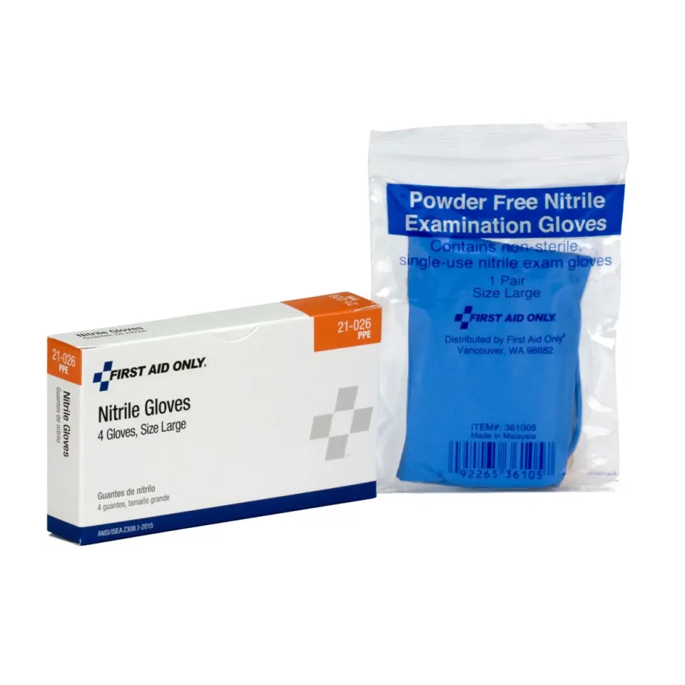 First Aid Only Nitrile Exam hansker 4 stk lateksfrie