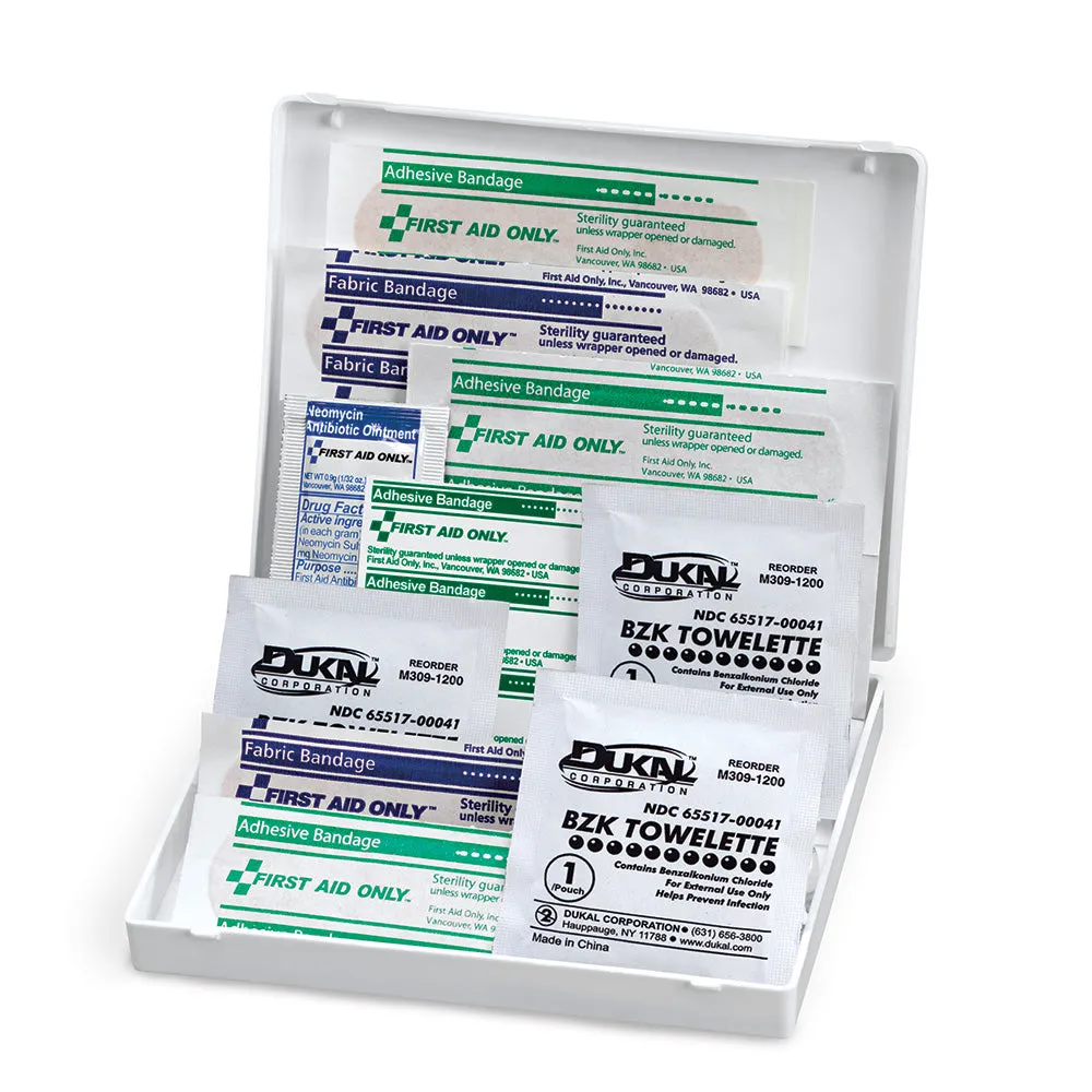 First Aid Only 16 Piece Travel førstehjelpssett plastboks