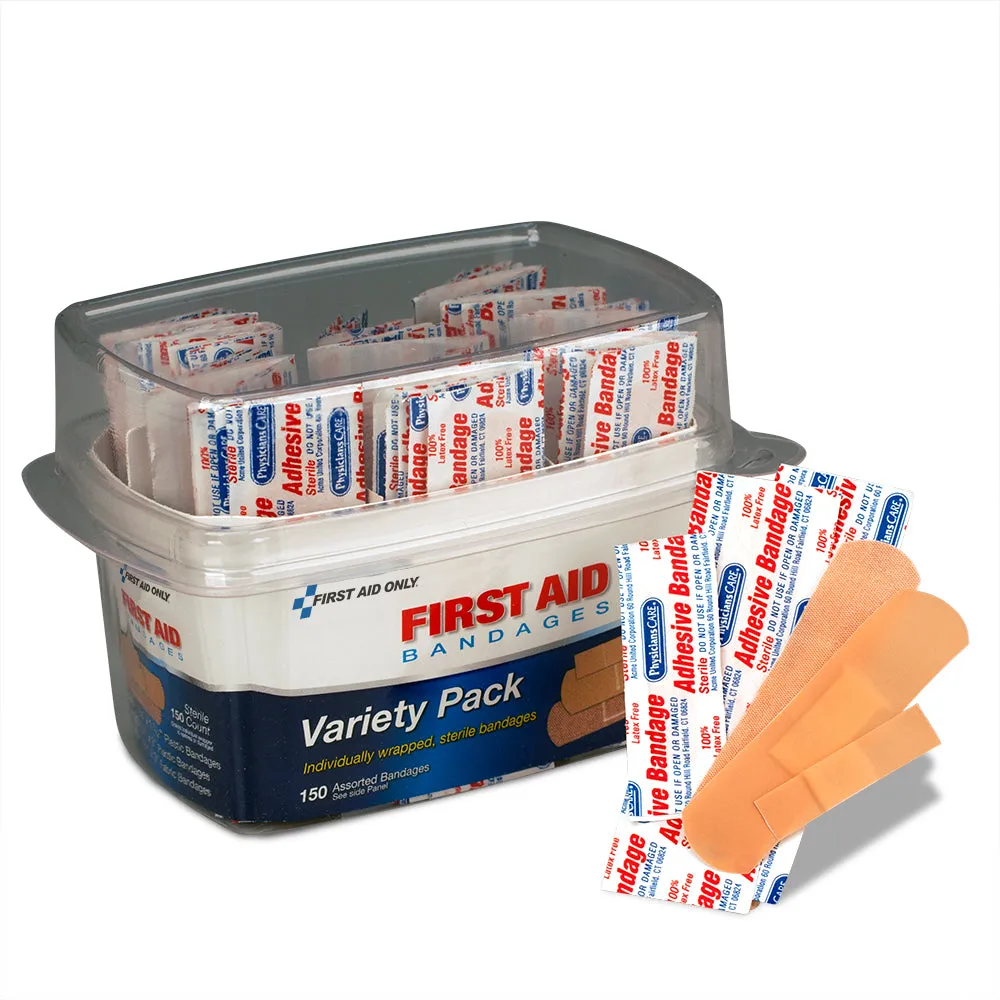 First Aid Only plaster boks 150 stk assortert pustende