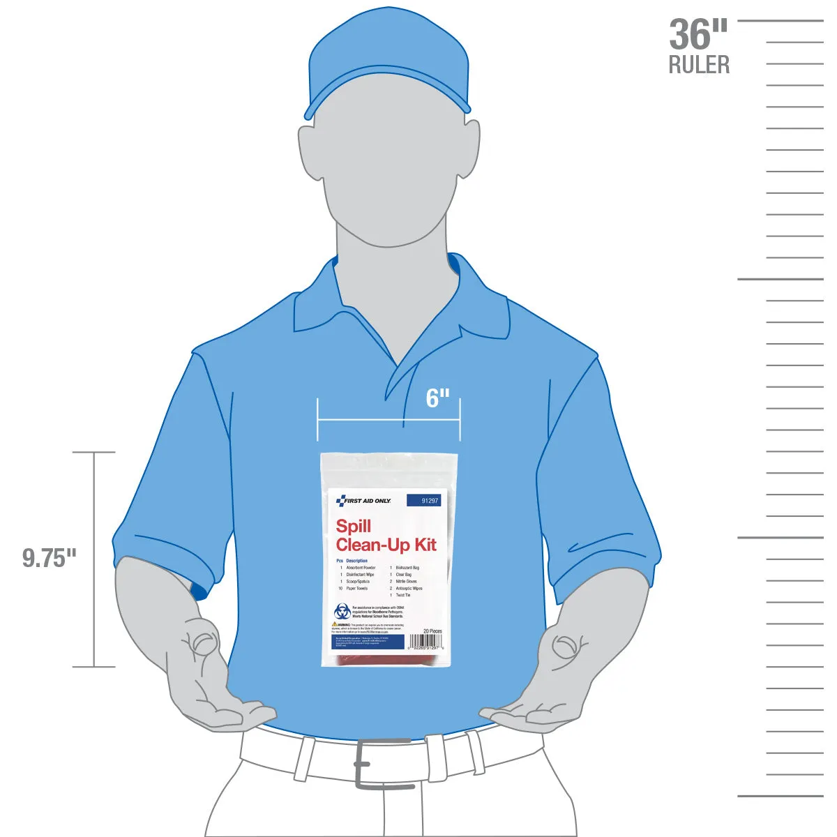 First Aid Only Bodily Fluid Spill Clean Up sett 20 deler