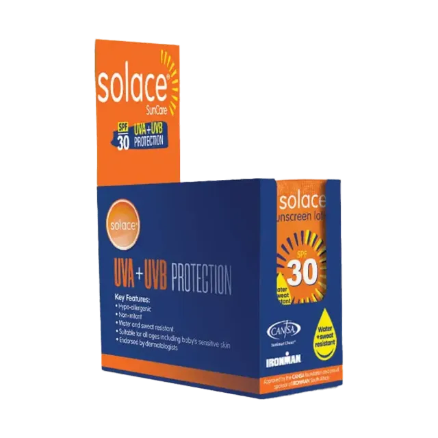 Burnshield Solace SPF30 solkrem 24x5g dispenser