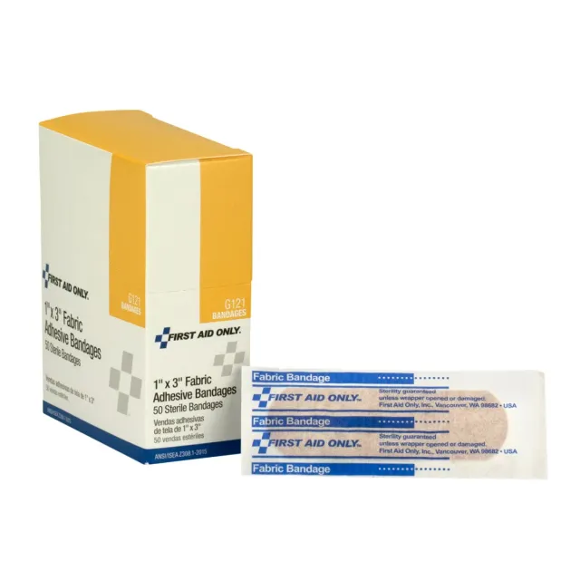 First Aid Only stoffplaster 2,5x7,6 cm 50 stk elastisk