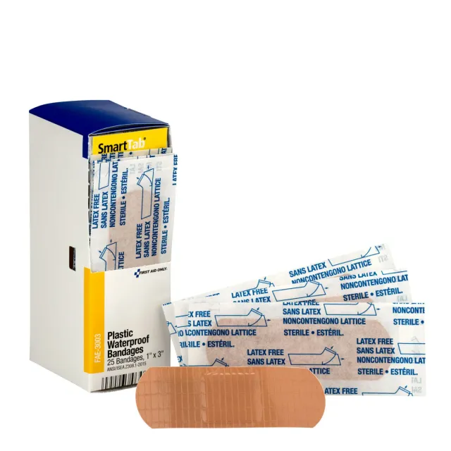 First Aid Only SmartCompliance plastplaster 2,5x7,6cm 25stk vanntett