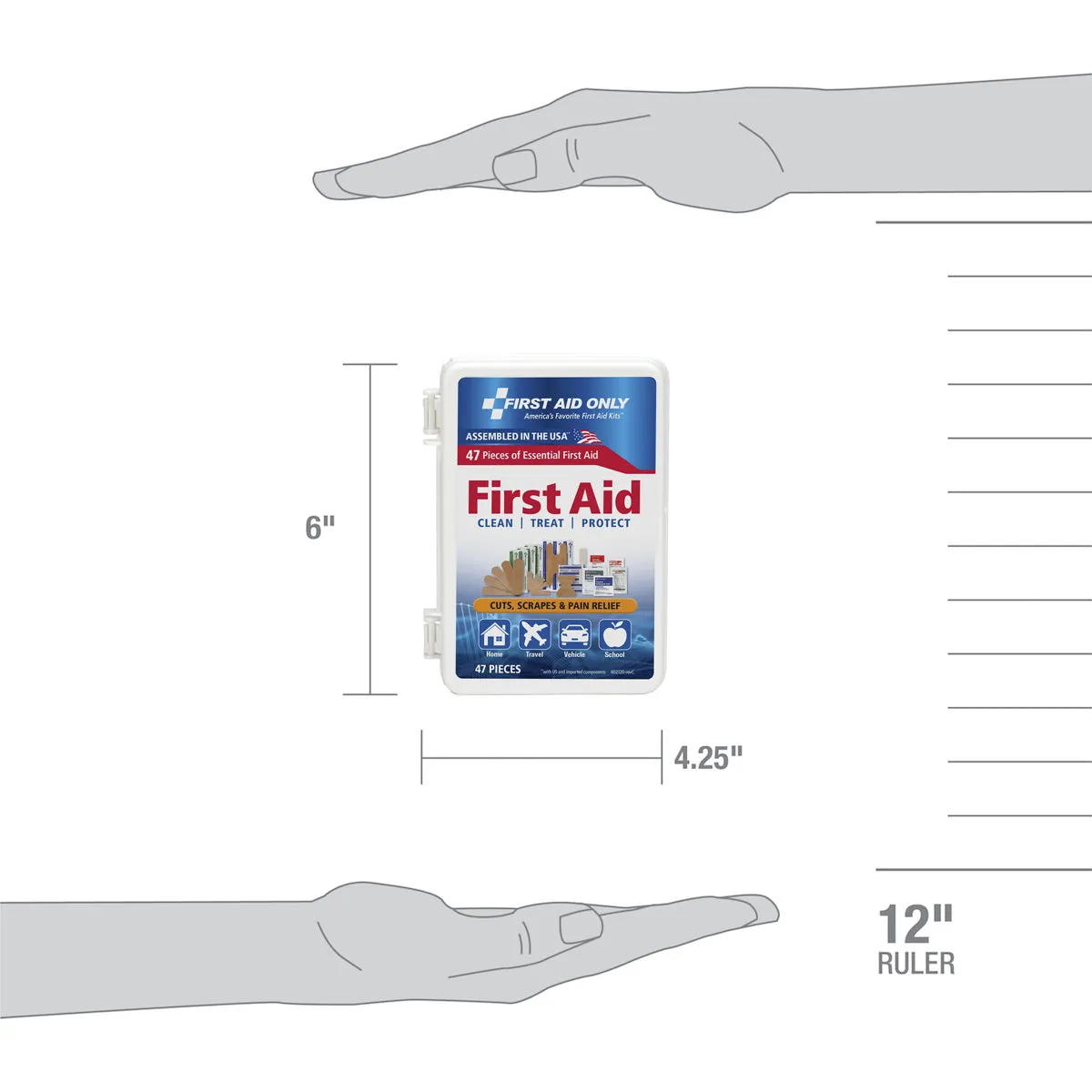 First Aid Only Personal førstehjelpssett 47-delt plastboks