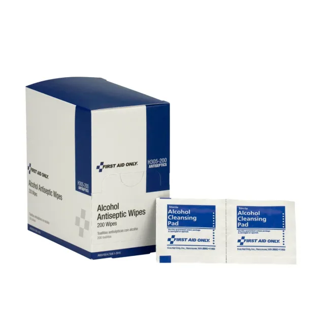First Aid Only Alcohol Wipes spritservietter 70% 200 stk 12 esker