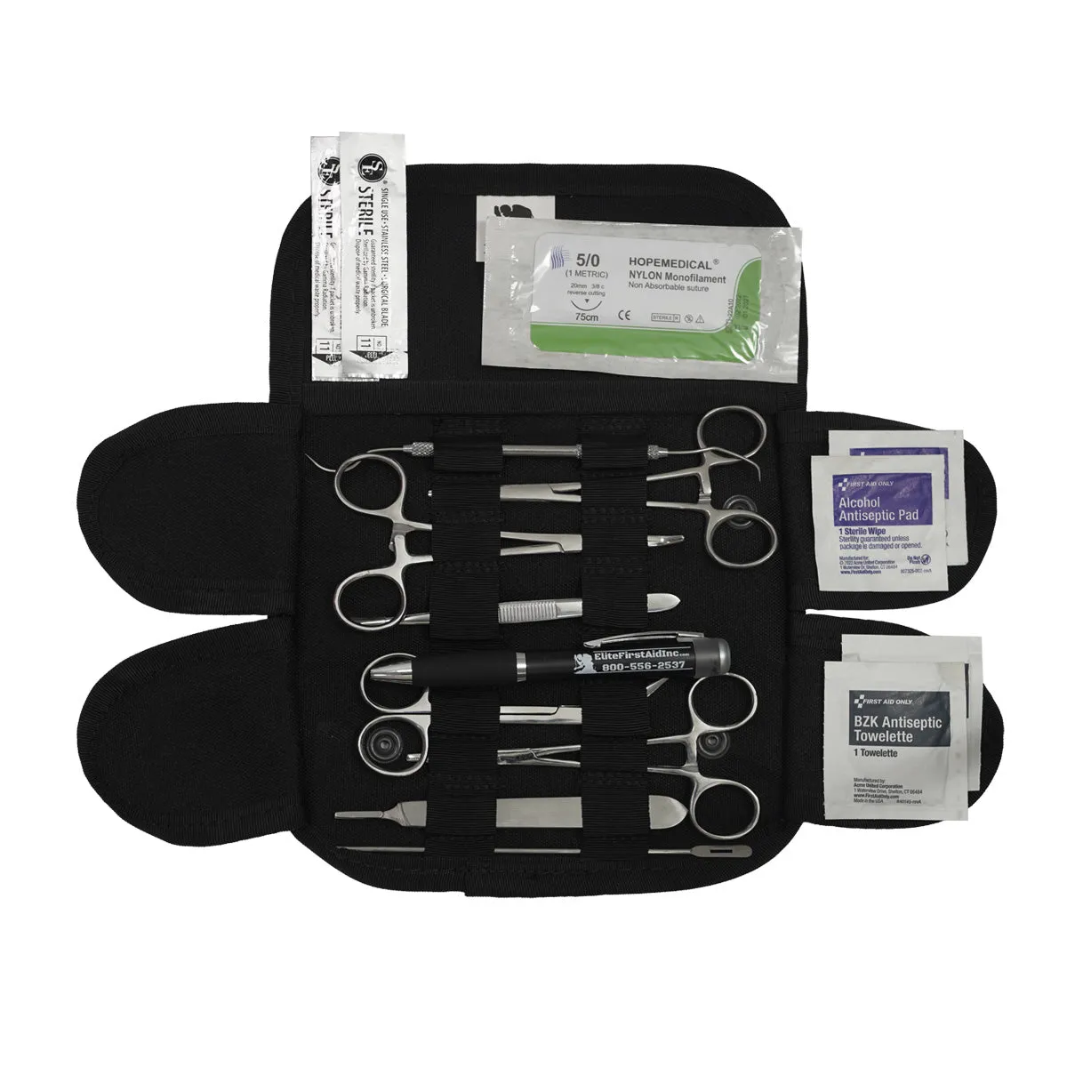 First Aid Only Surgical Set Pouch førstehjelpssett svart nylon