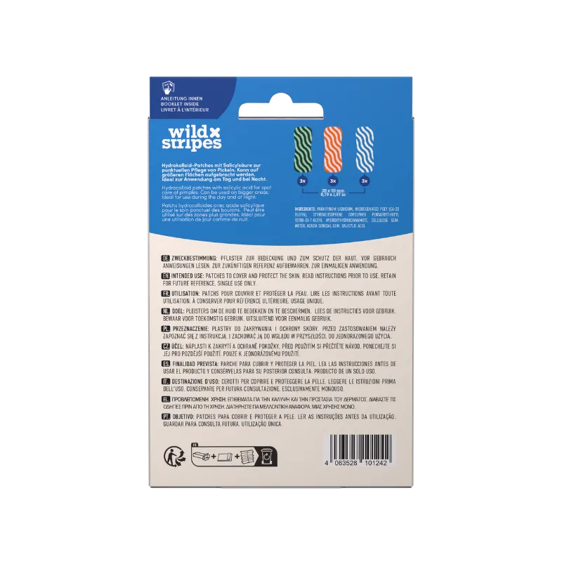 Wild Stripes Anti-Pimple Patches XL kviseplaster 9 stk