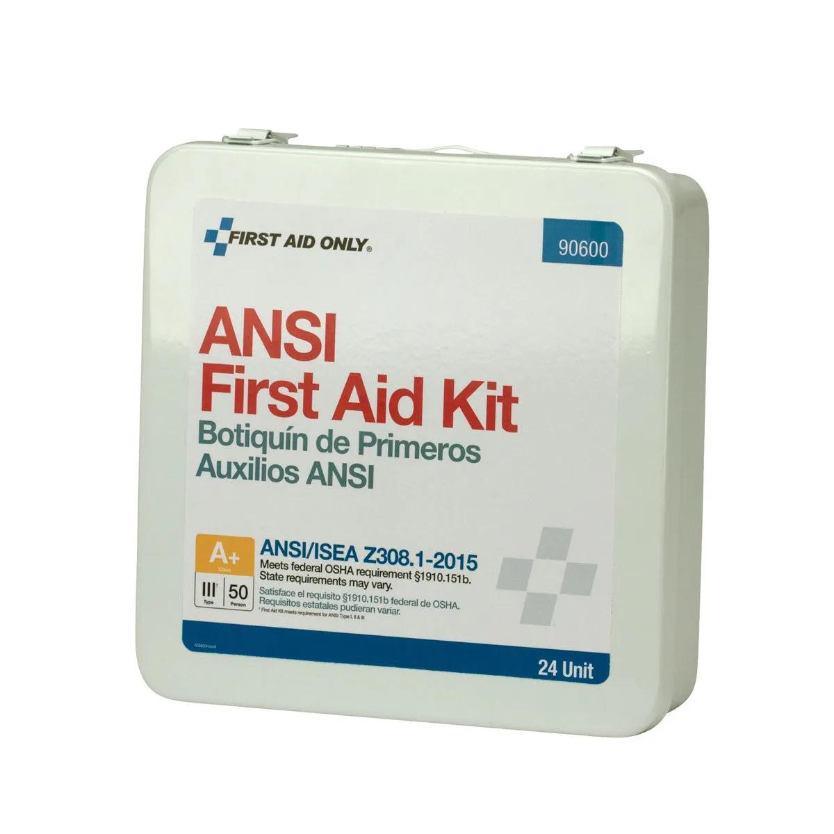 First Aid Only førstehjelpsskrin metall 50 pers 24 enheter vanntett