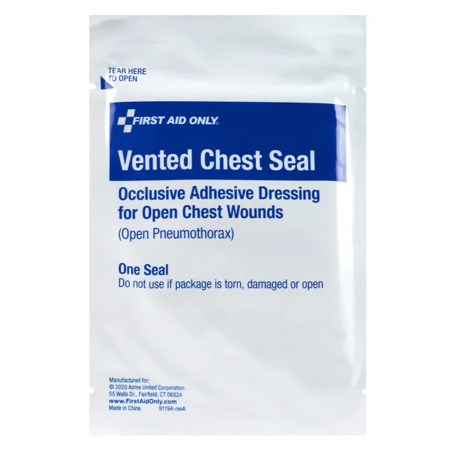 First Aid Only brystforsegling vented chest seal 16,5 cm