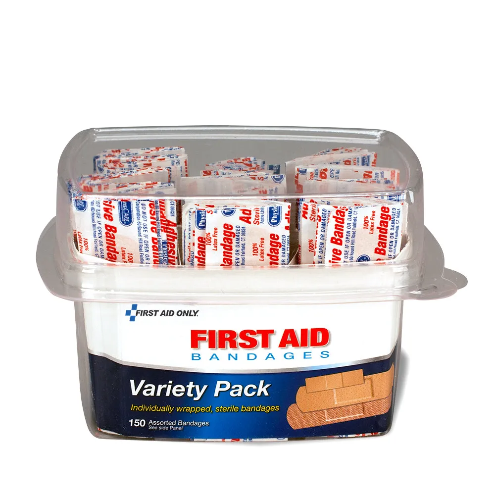 First Aid Only plaster boks 150 stk assortert pustende