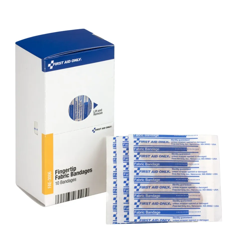 First Aid Only SmartCompliance fingertupp plaster stoff 10-pk