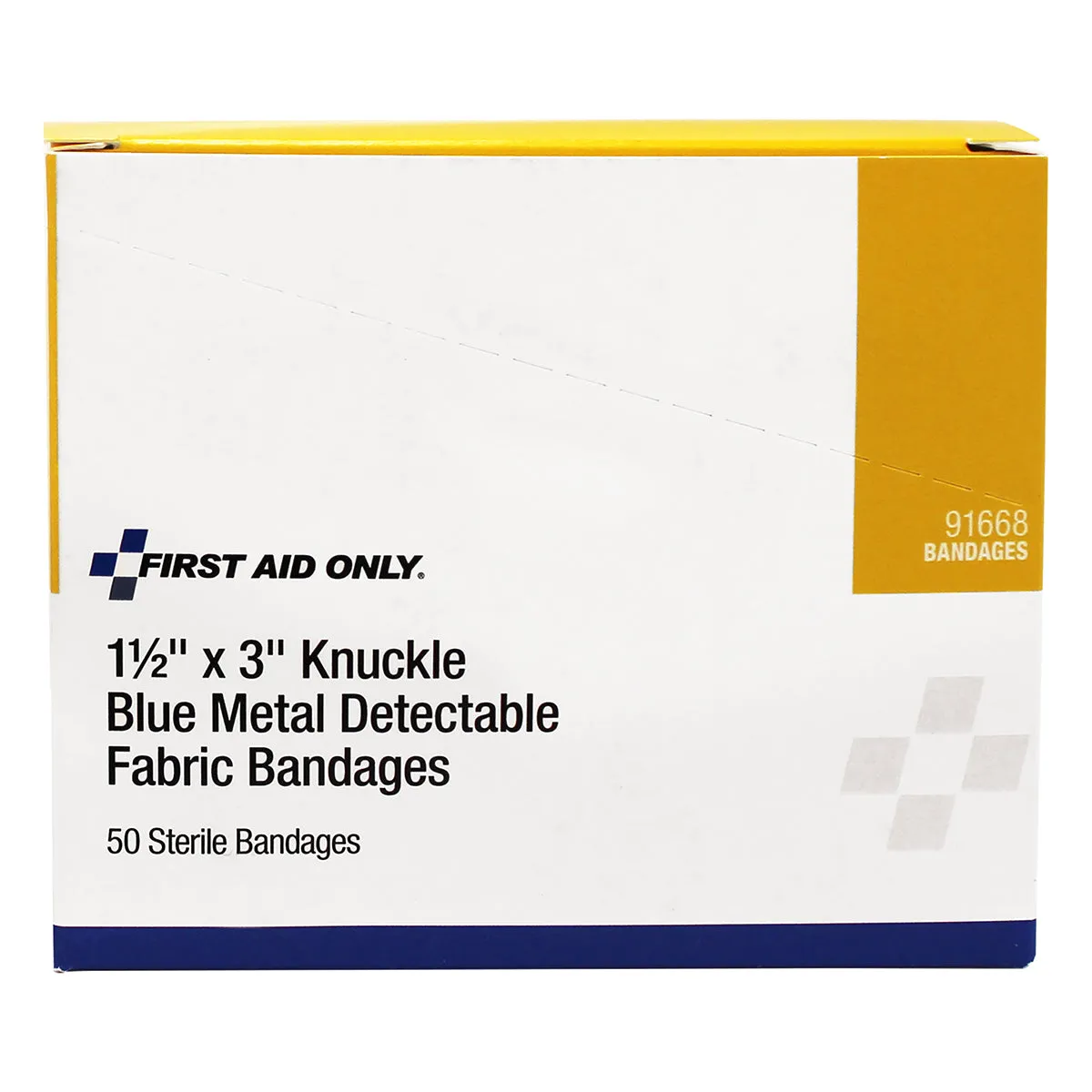 First Aid Only knokplaster blå metall 50 stk stoff