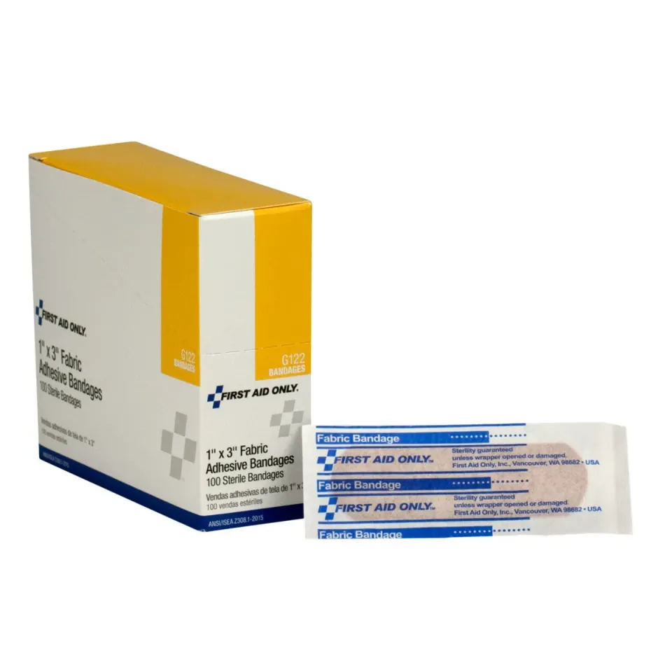 First Aid Only 1x3 stoffplaster eske 100 stk elastisk
