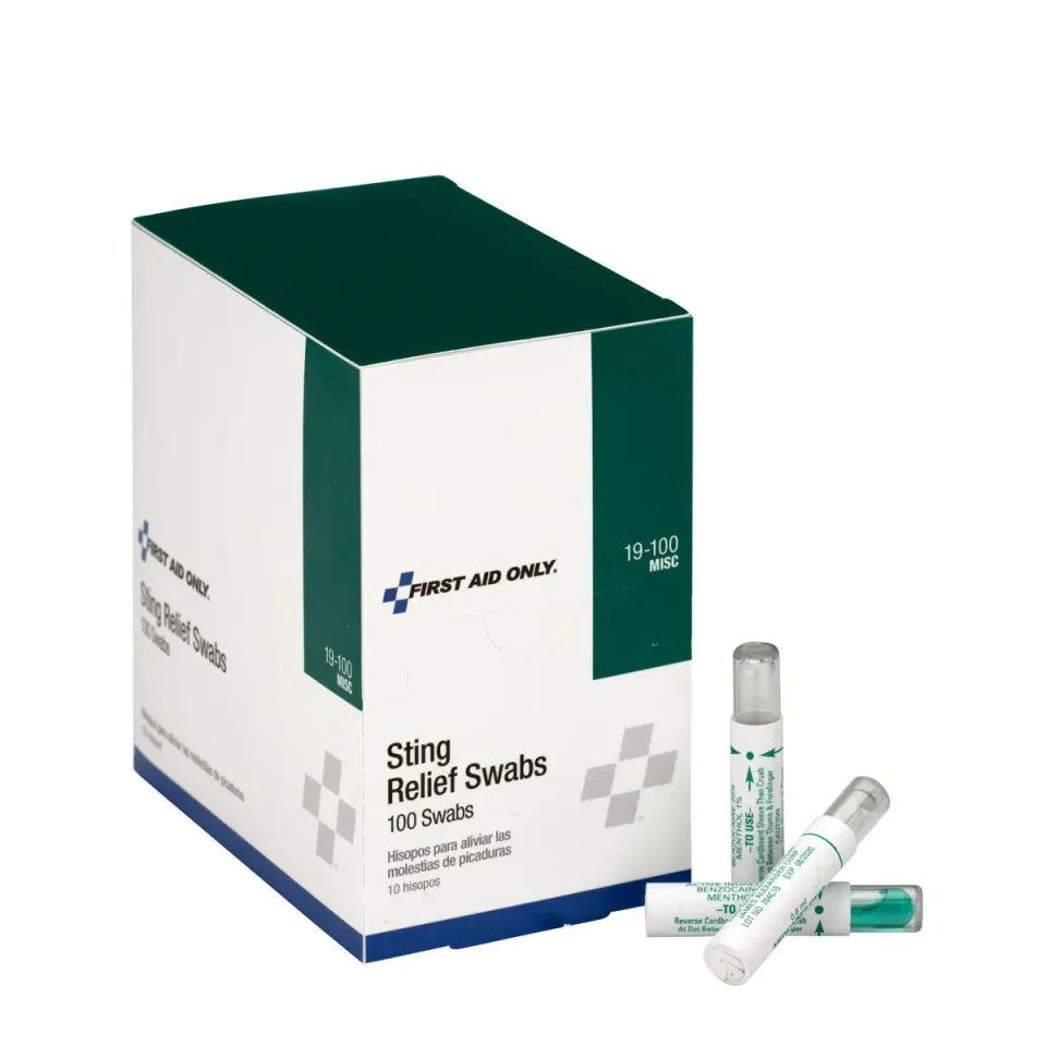 First Aid Only Sting Relief Swabs stikkpensler 100 stk antiseptisk