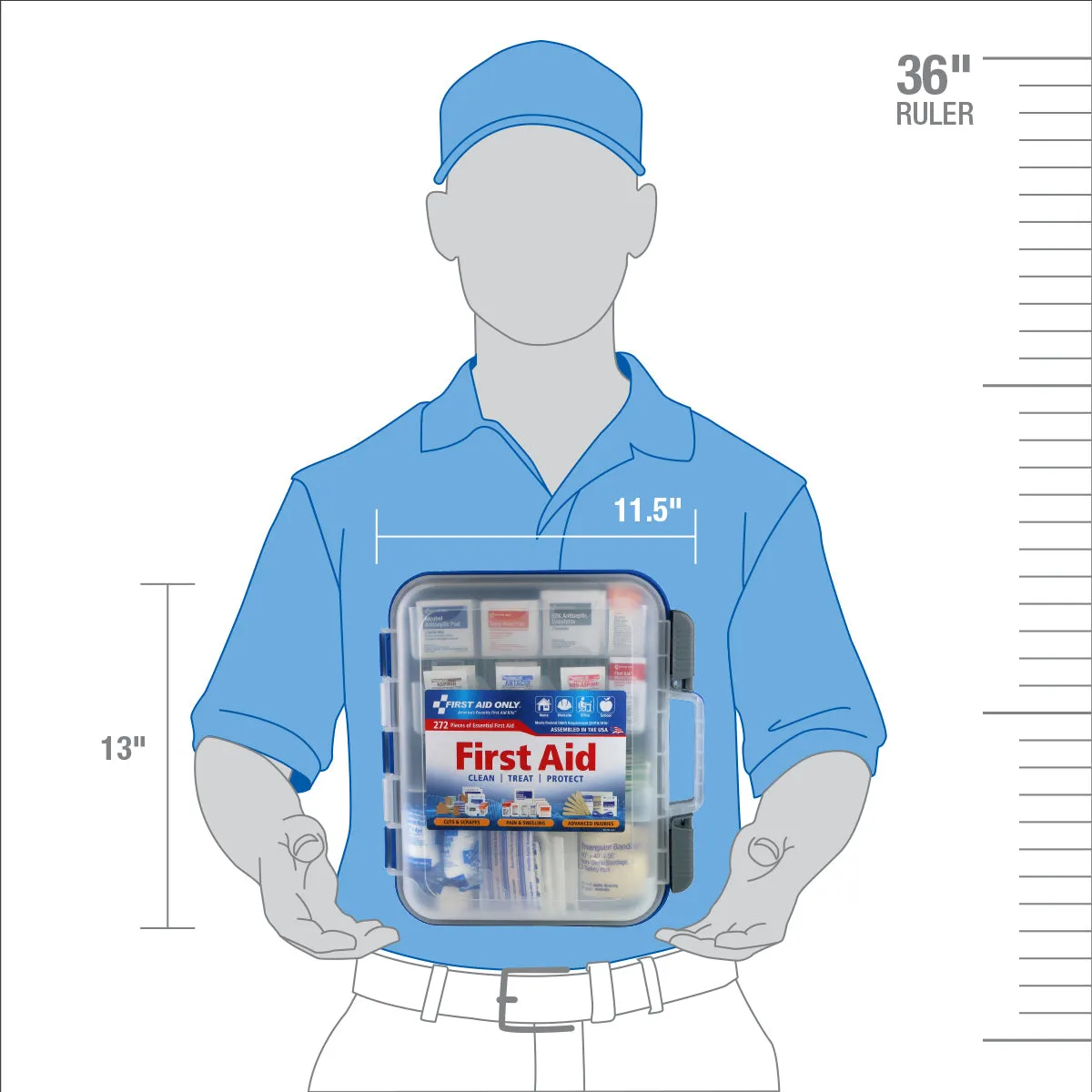 First Aid Only 50-Person førstehjelpsskrin plast 272 deler stor