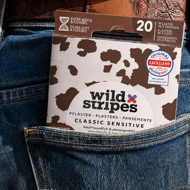 Wild Stripes Rodeo Ranch plaster cow-print 20-pk sensitiv