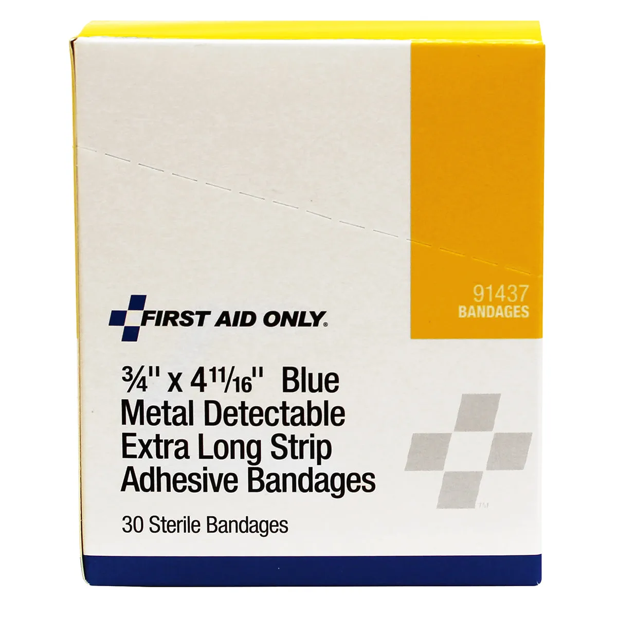 First Aid Only Extra Long Strip blå plaster metall 30 stk