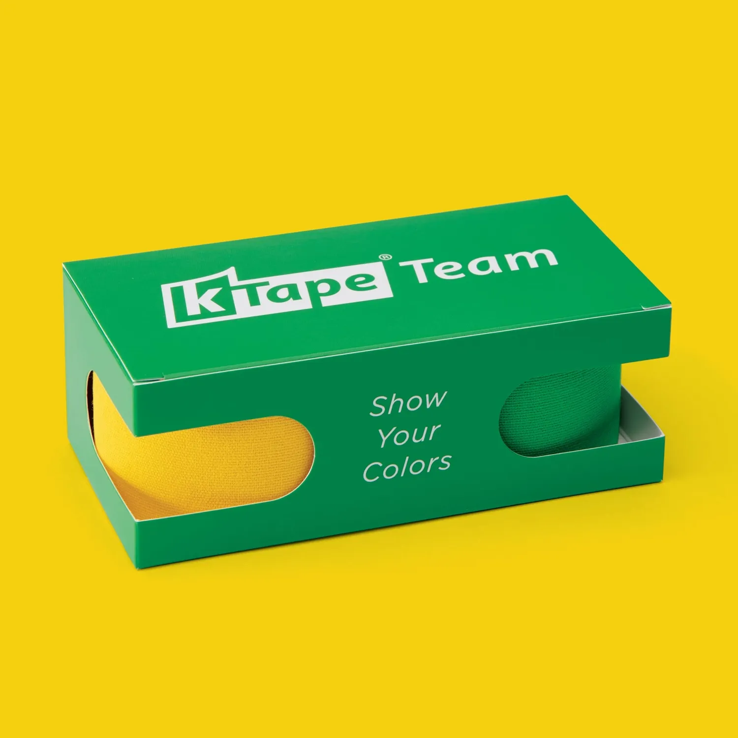 K-Tape Team Yellow/Green kinesiologitape 2 x 5 m elastisk