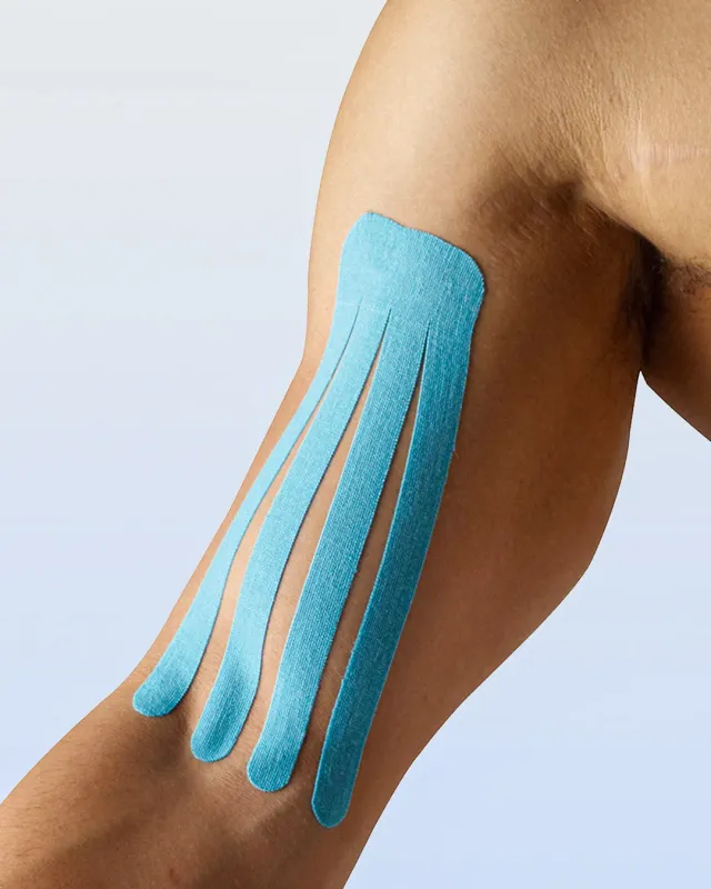 SpiderTech Pro Small Fan kinesiologitape blå 8-pakning lymfe