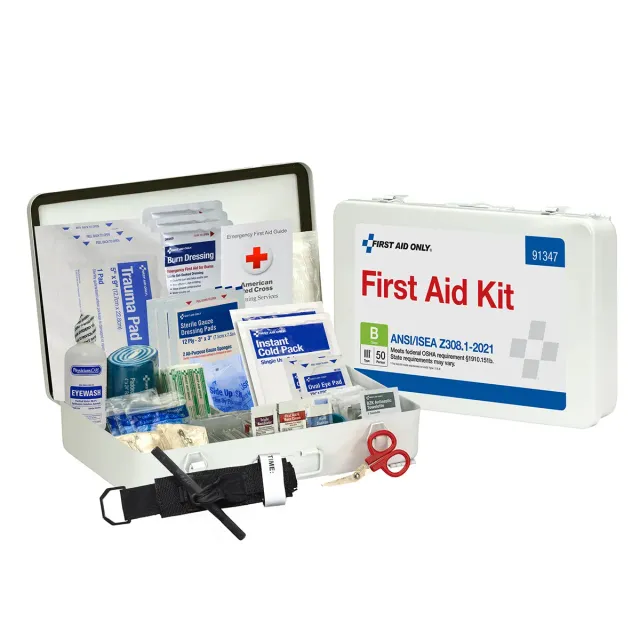 First Aid Only 50 Person ANSI B førstehjelpsskrin metall 210 deler