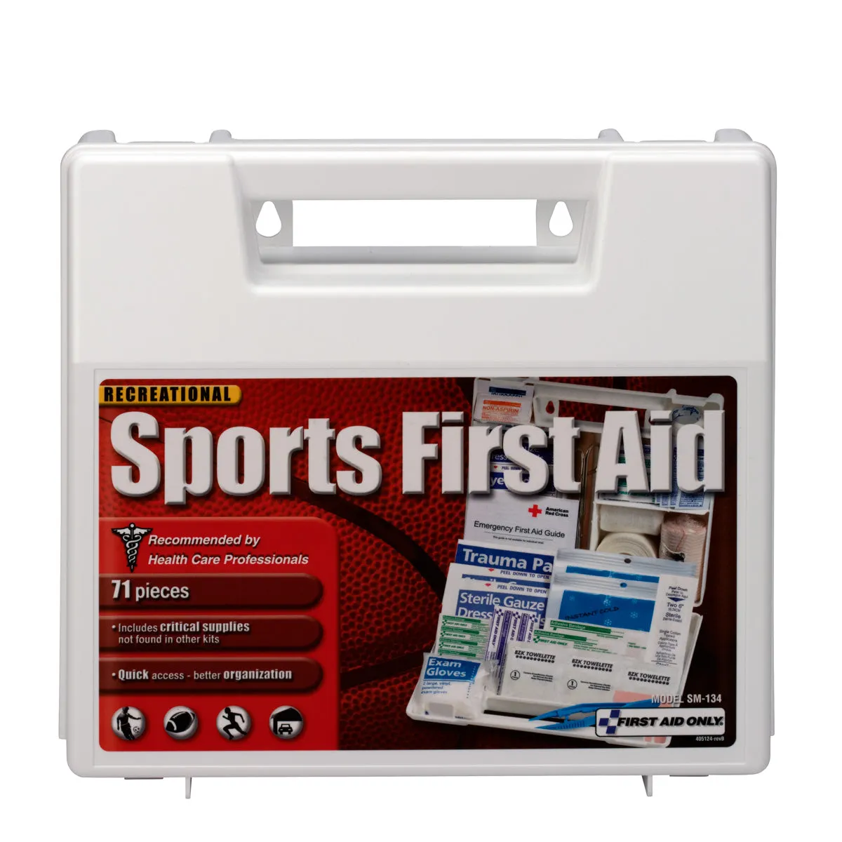 First Aid Only Sports førstehjelpsskrin 10 personer plast