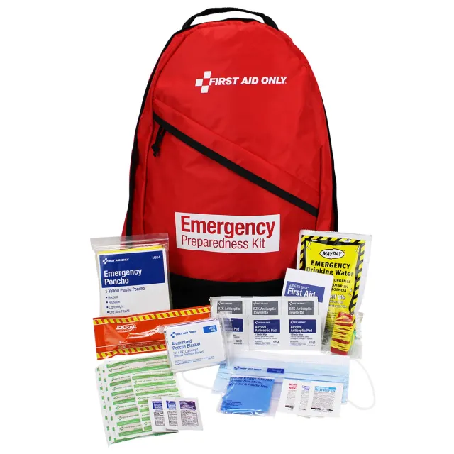 First Aid Only Emergency Preparedness 1-dags beredskapssekk rød