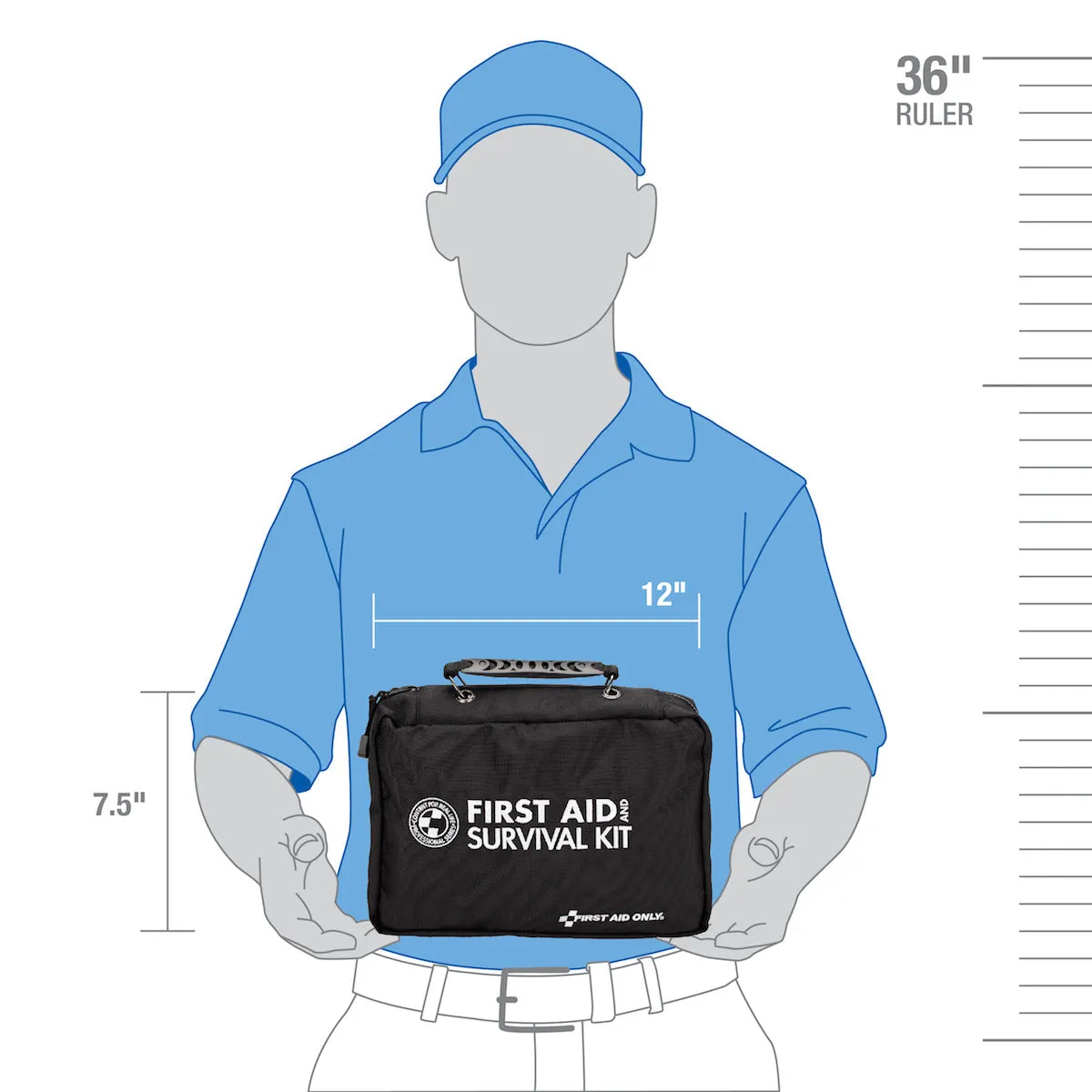First Aid Only Deluxe Survival førstehjelpssett 223 deler svart
