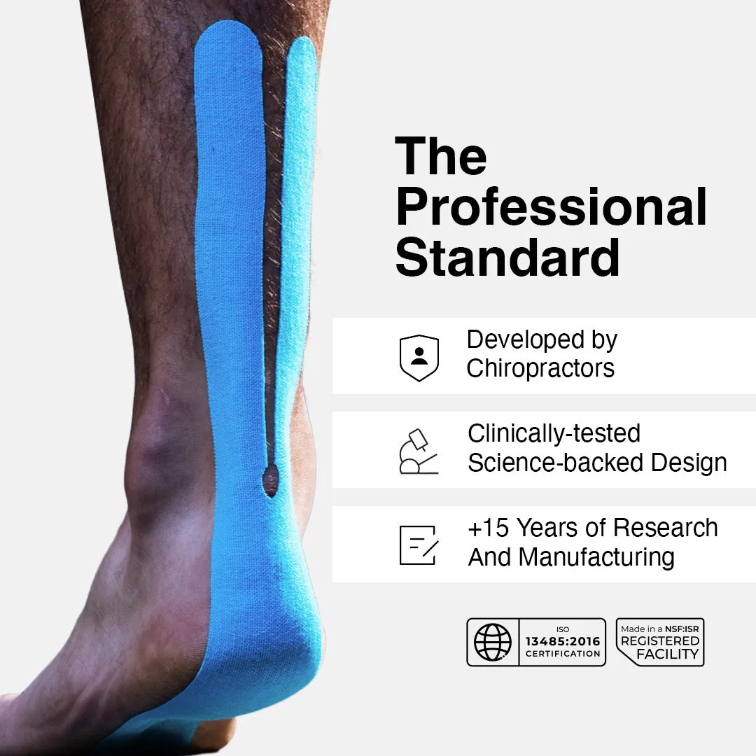 SpiderTech Pro Ankle kinesiologitape blå 2-pakning