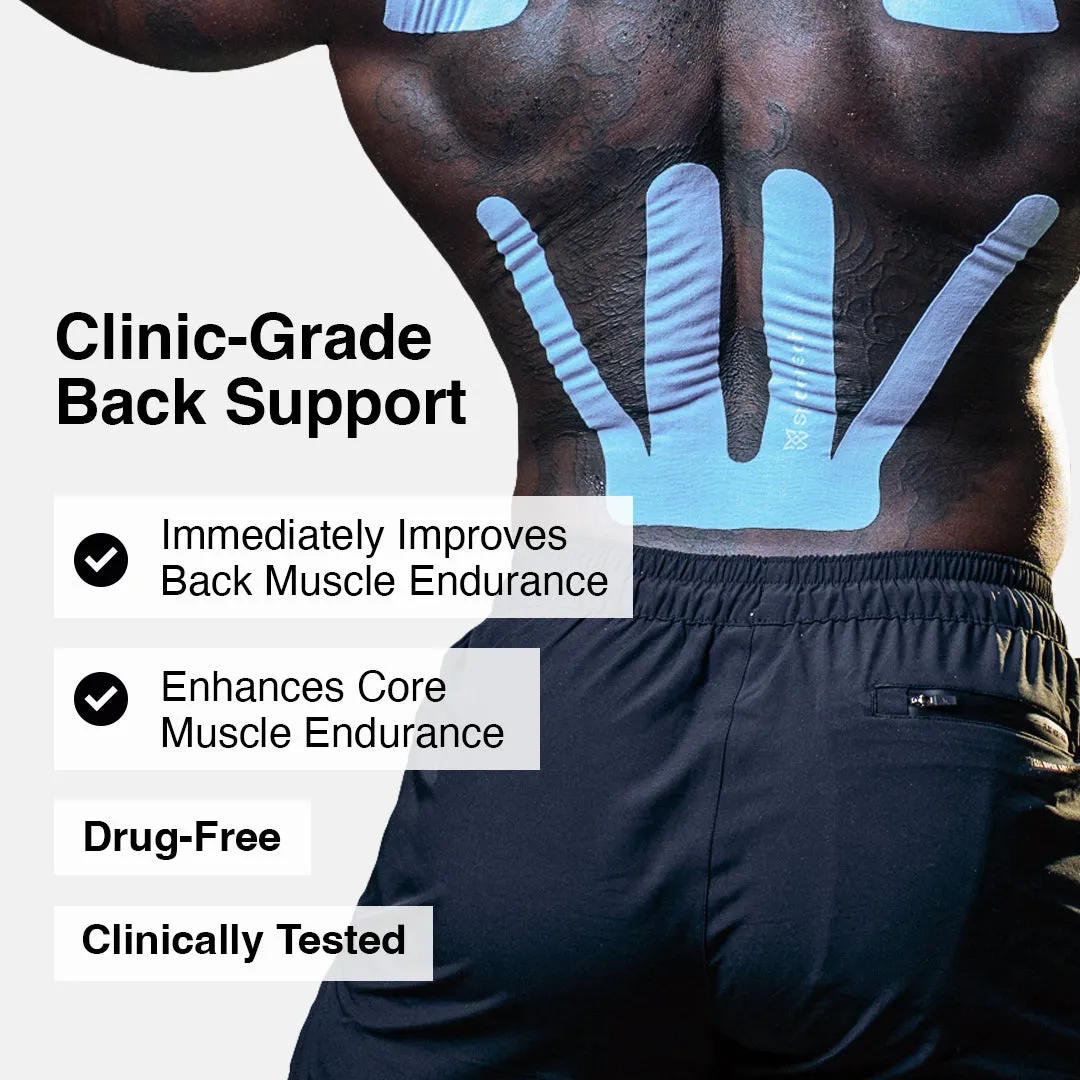 SpiderTech Pro Lower Back kinesiologitape blå 2-pakning rygg