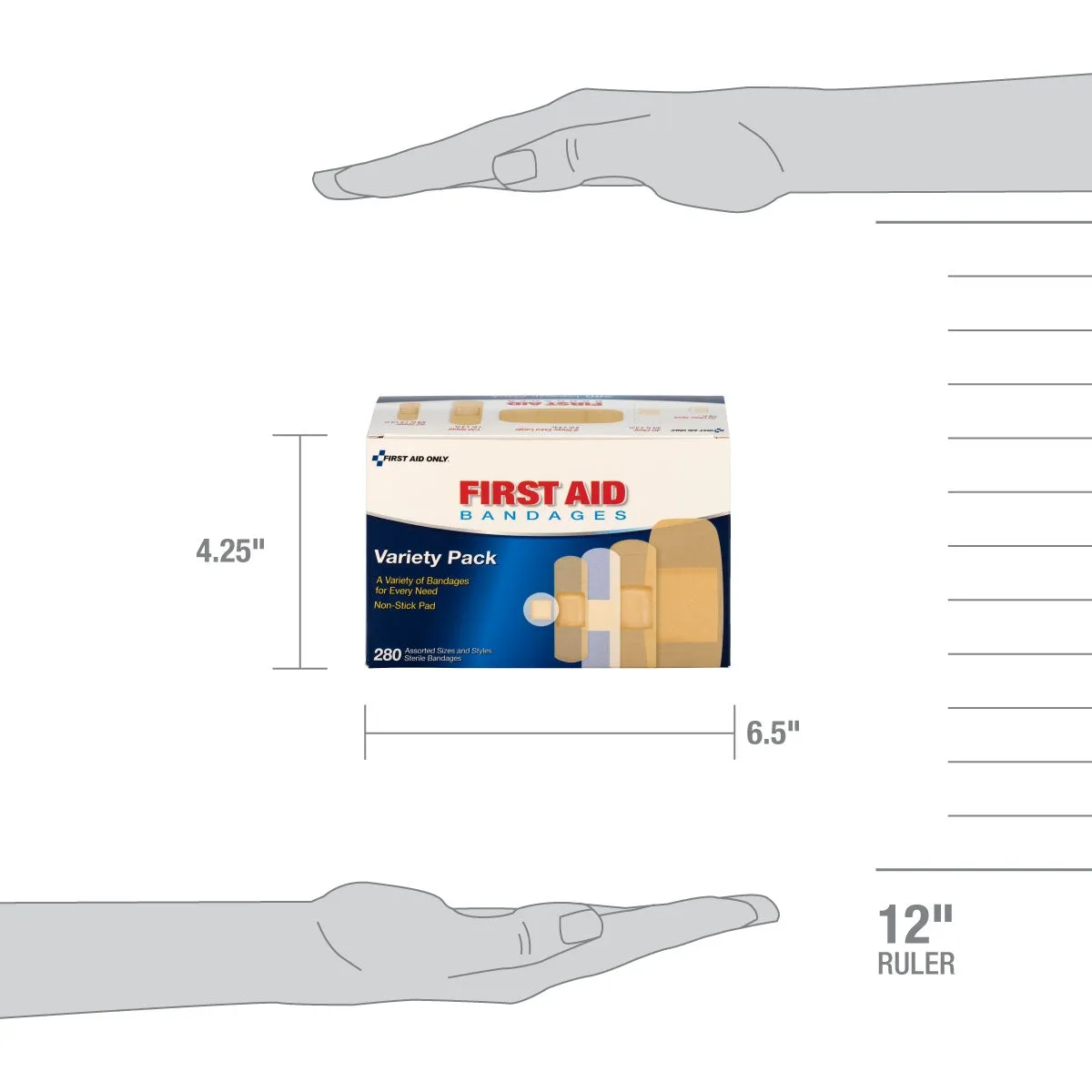 First Aid Only Sheer & Clear plaster 280 stk assortert