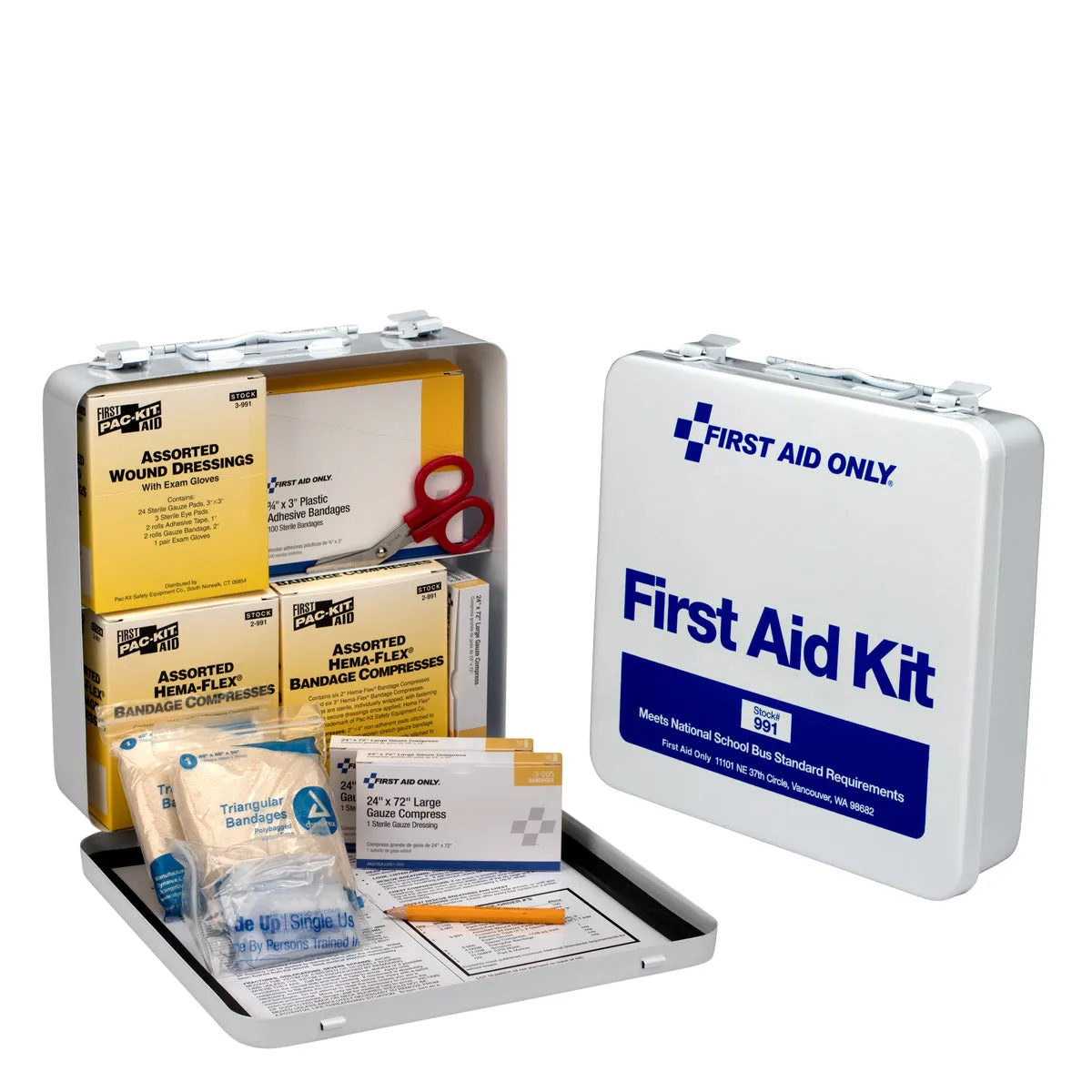 First Aid Only 50 Person Bus førstehjelpsskrin stål 165 deler