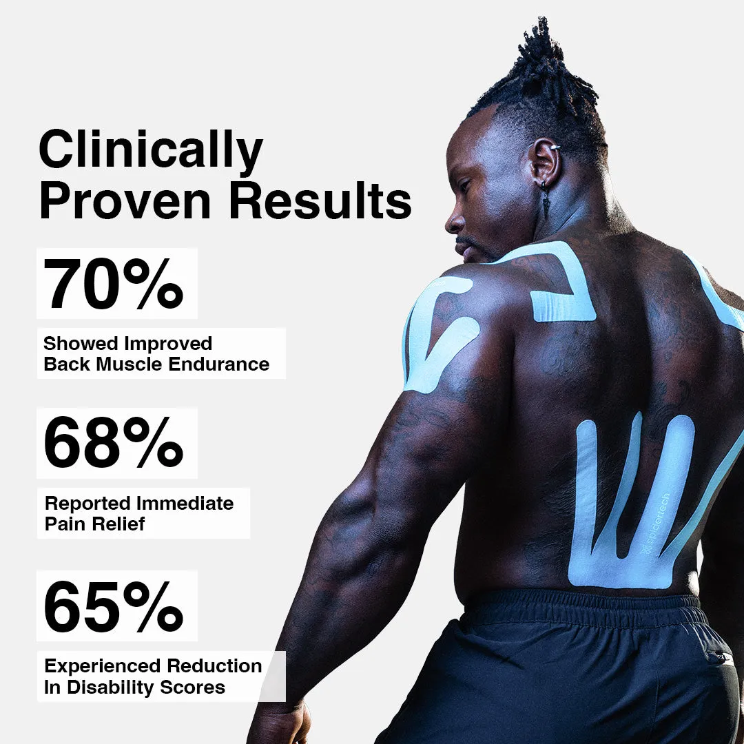 SpiderTech Pro Lower Back kinesiologitape blå 2-pakning rygg