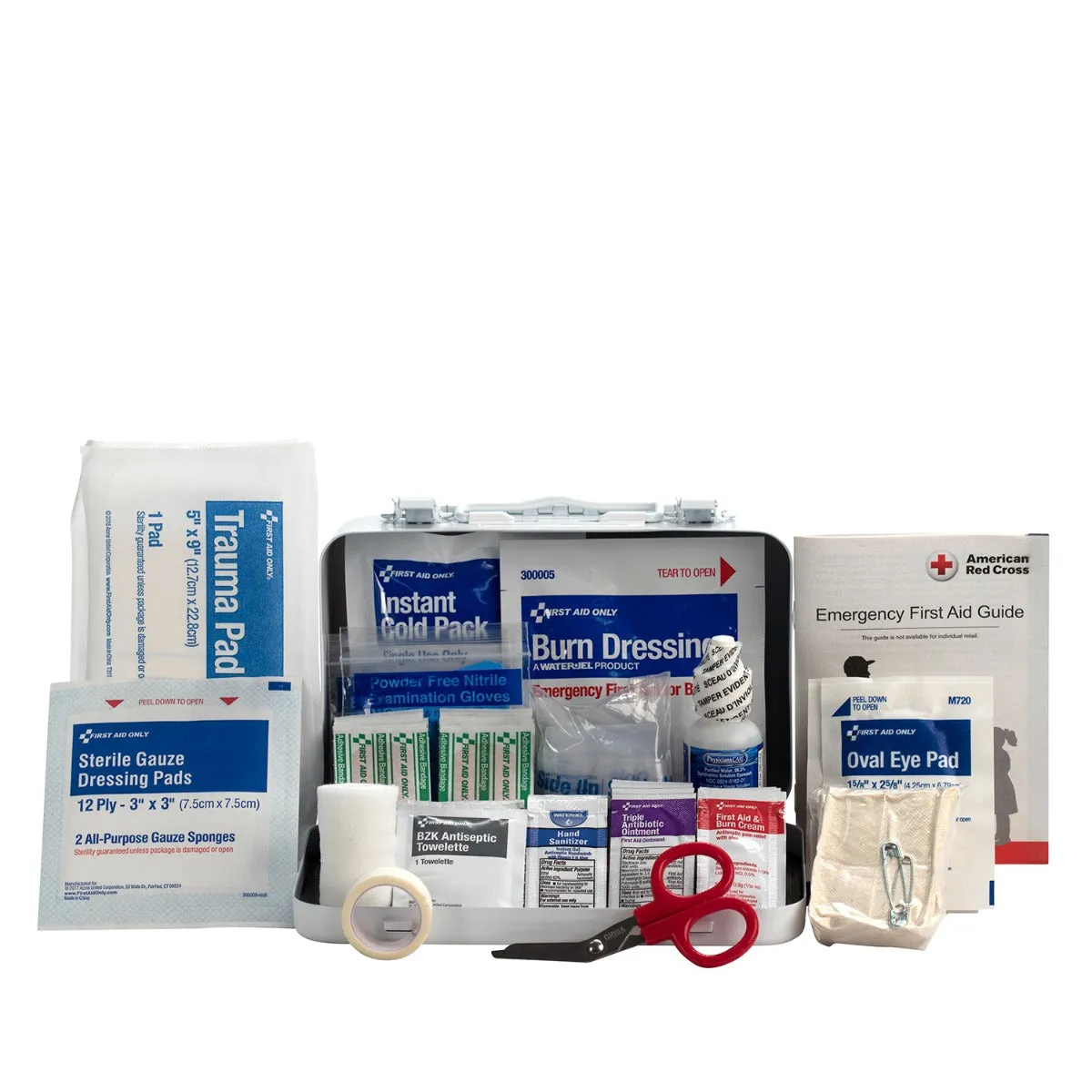 First Aid Only ANSI A førstehjelpsskrin metall 10 personer 76 deler