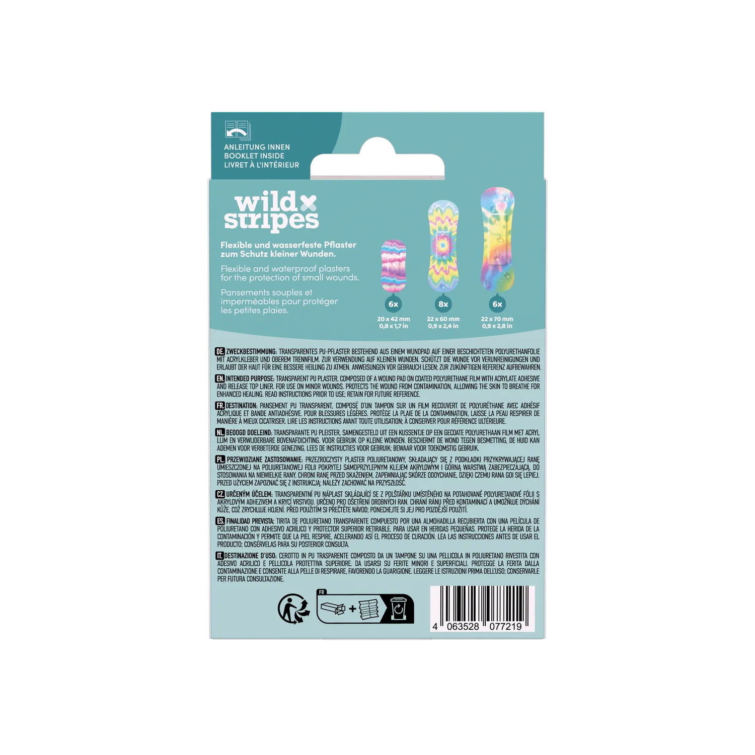 Wild Stripes Waterproof Secure Rainbow plaster 20 stk vanntett