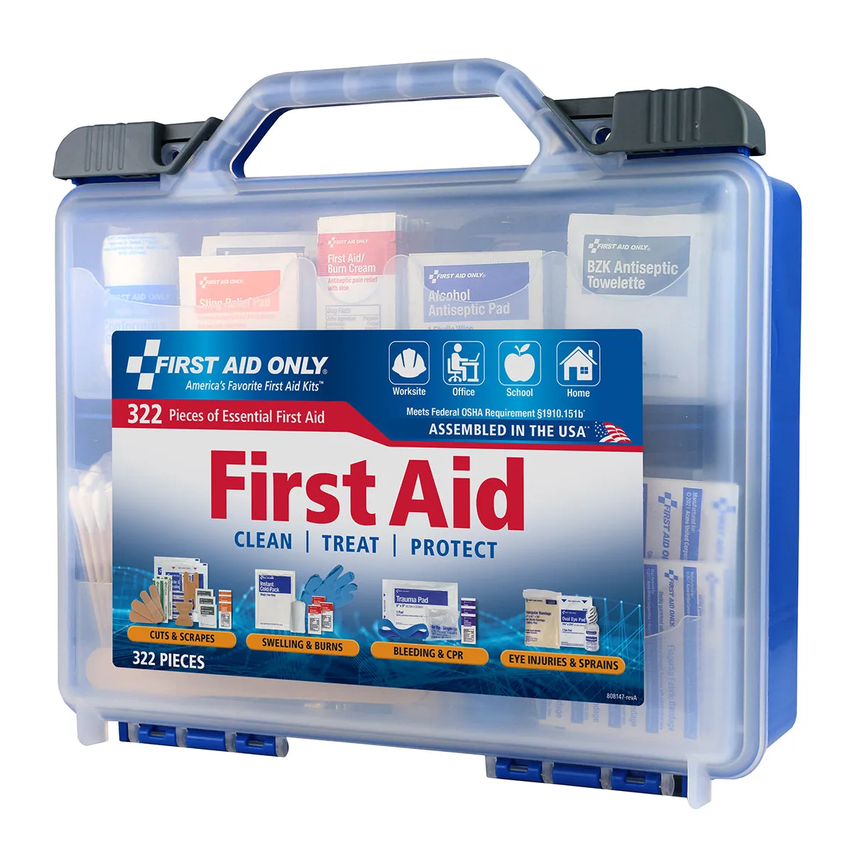 First Aid Only Clear Cover førstehjelpssett 322 deler 50 personer