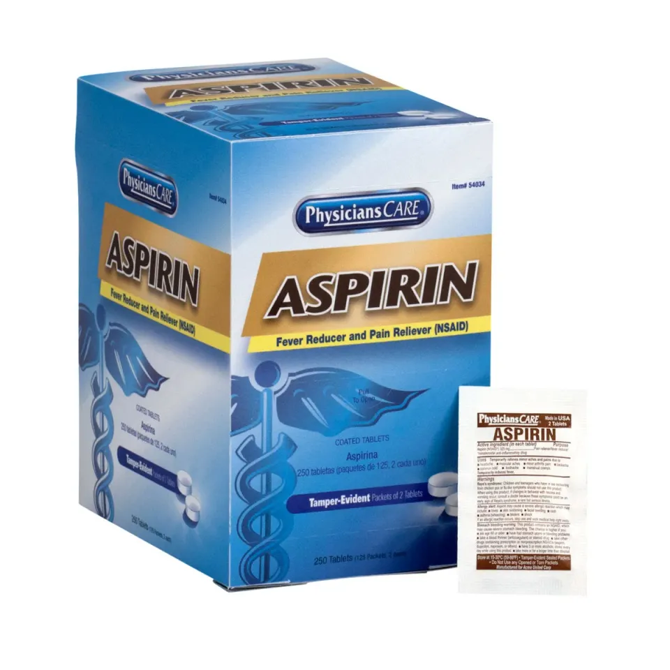 First Aid Only PhysiciansCare Aspirin 325 mg smertetabletter 125x2 stk