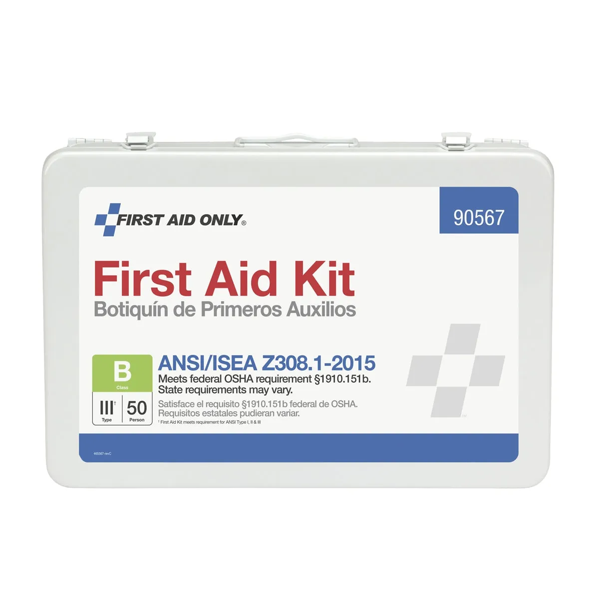 First Aid Only 50 Person ANSI B førstehjelpsskrin metall