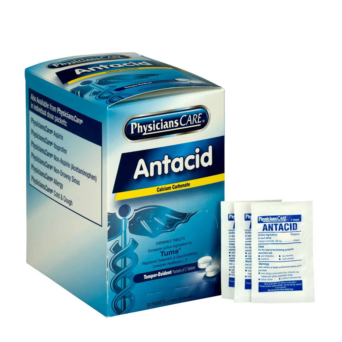 First Aid Only PhysiciansCare Antacid tabletter 50x2 stk 420 mg