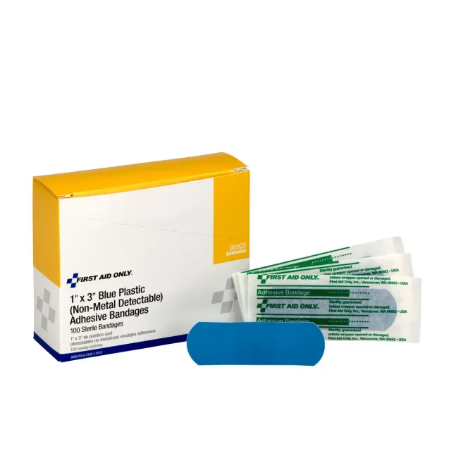 First Aid Only plastplaster blå 2,5x7,6 cm 100 stk
