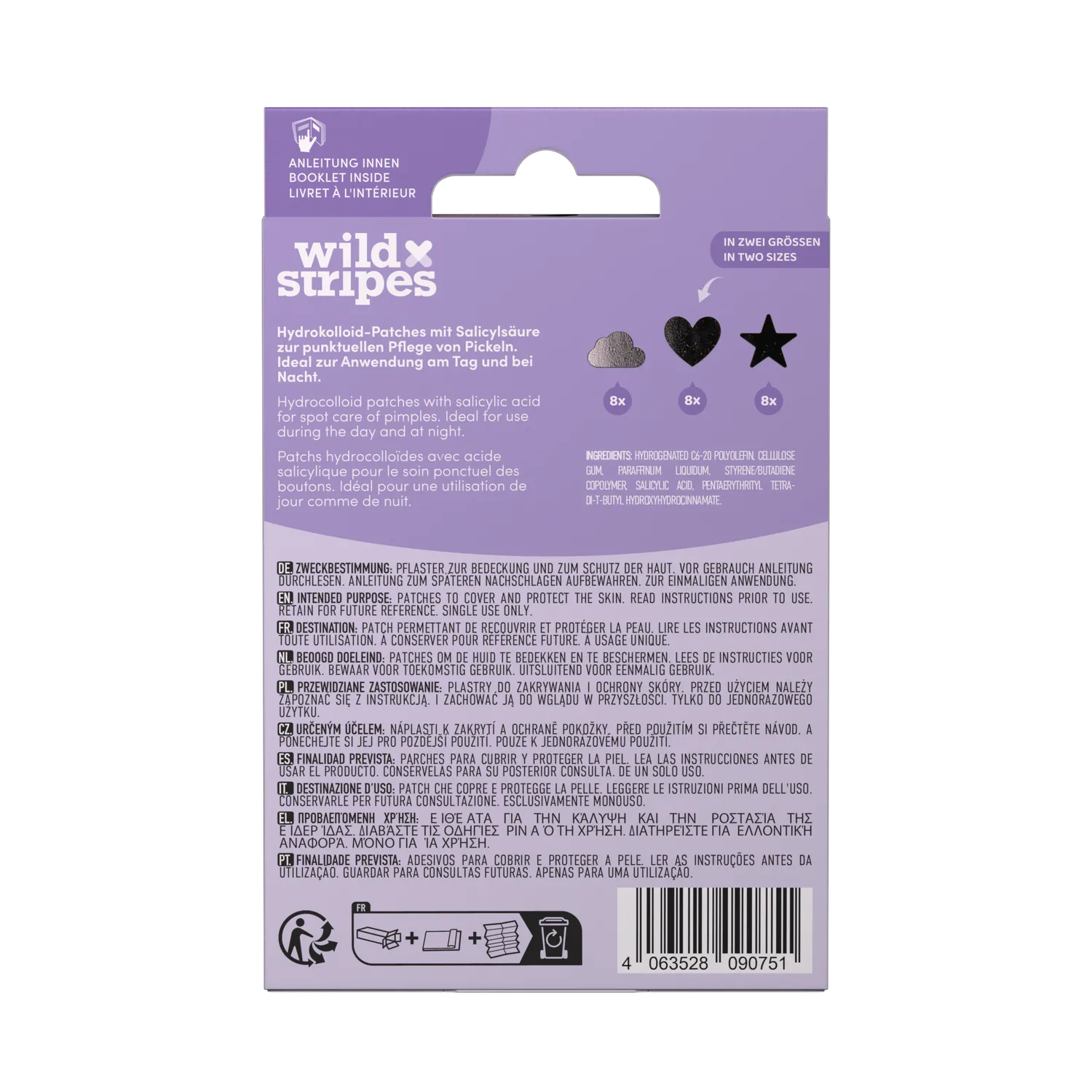 Wild Stripes Holo Clear kviserplaster hydrokolloid 24-pk sølv