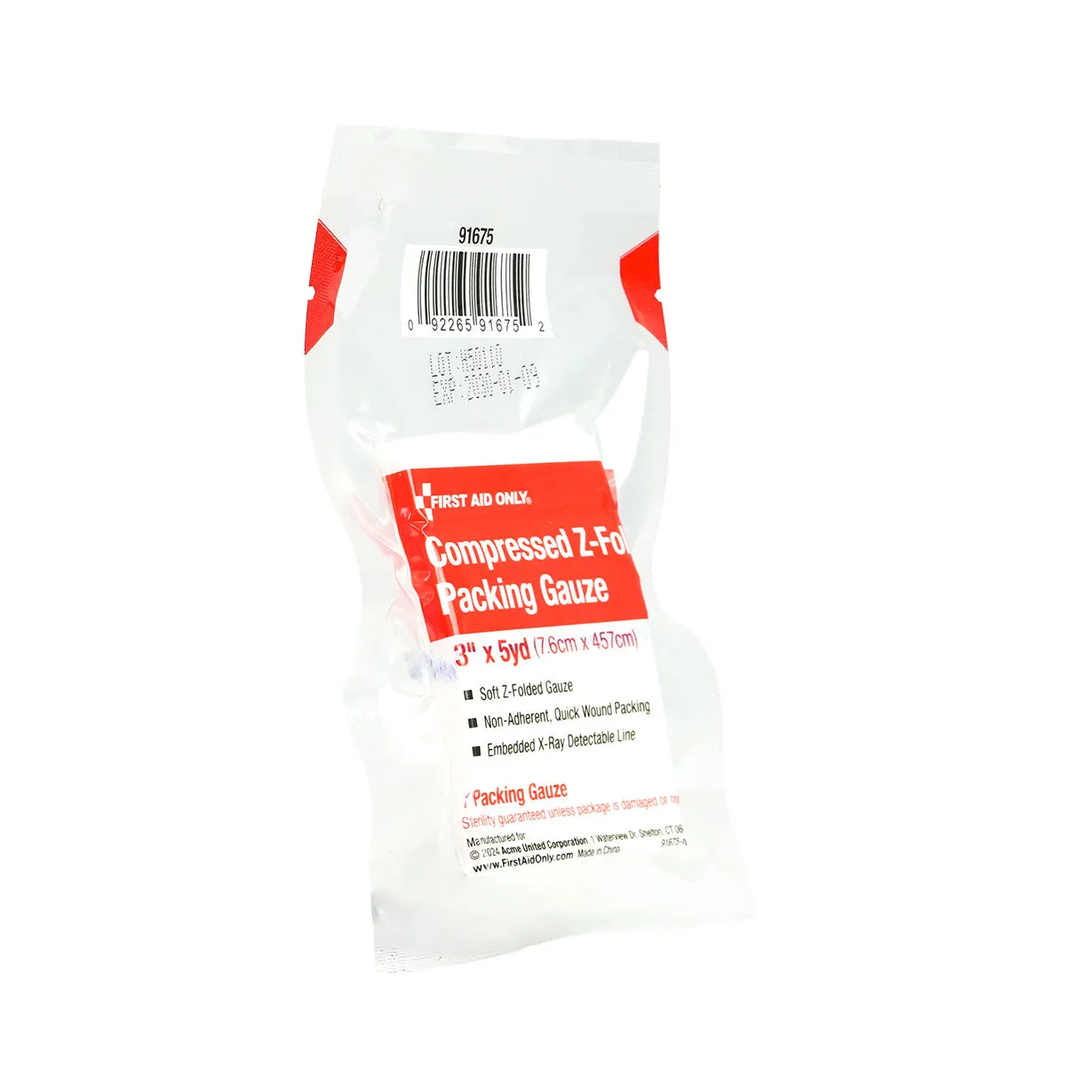 First Aid Only Z-Fold packing gasbind 3"x5yd 4 stk røntgen