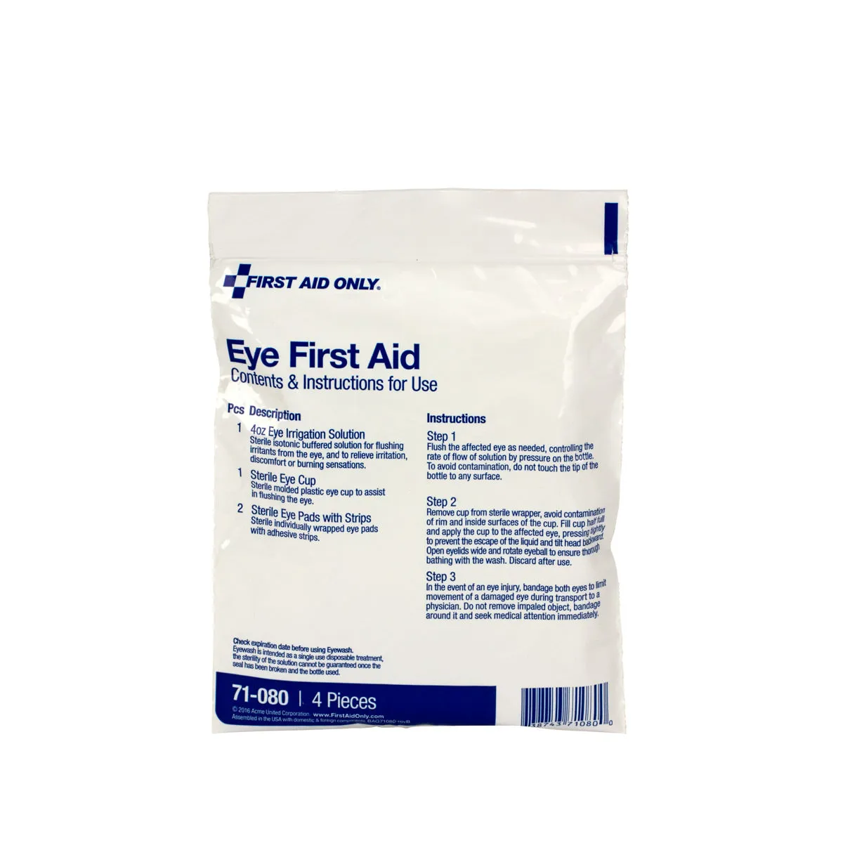First Aid Only Eye Wound førstehjelpssett 6 deler skylling