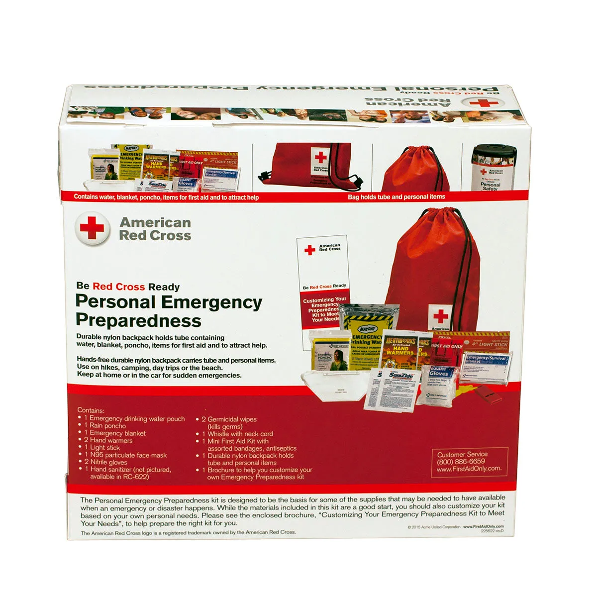 First Aid Only Red Cross Deluxe beredskapssekk ryggsekk