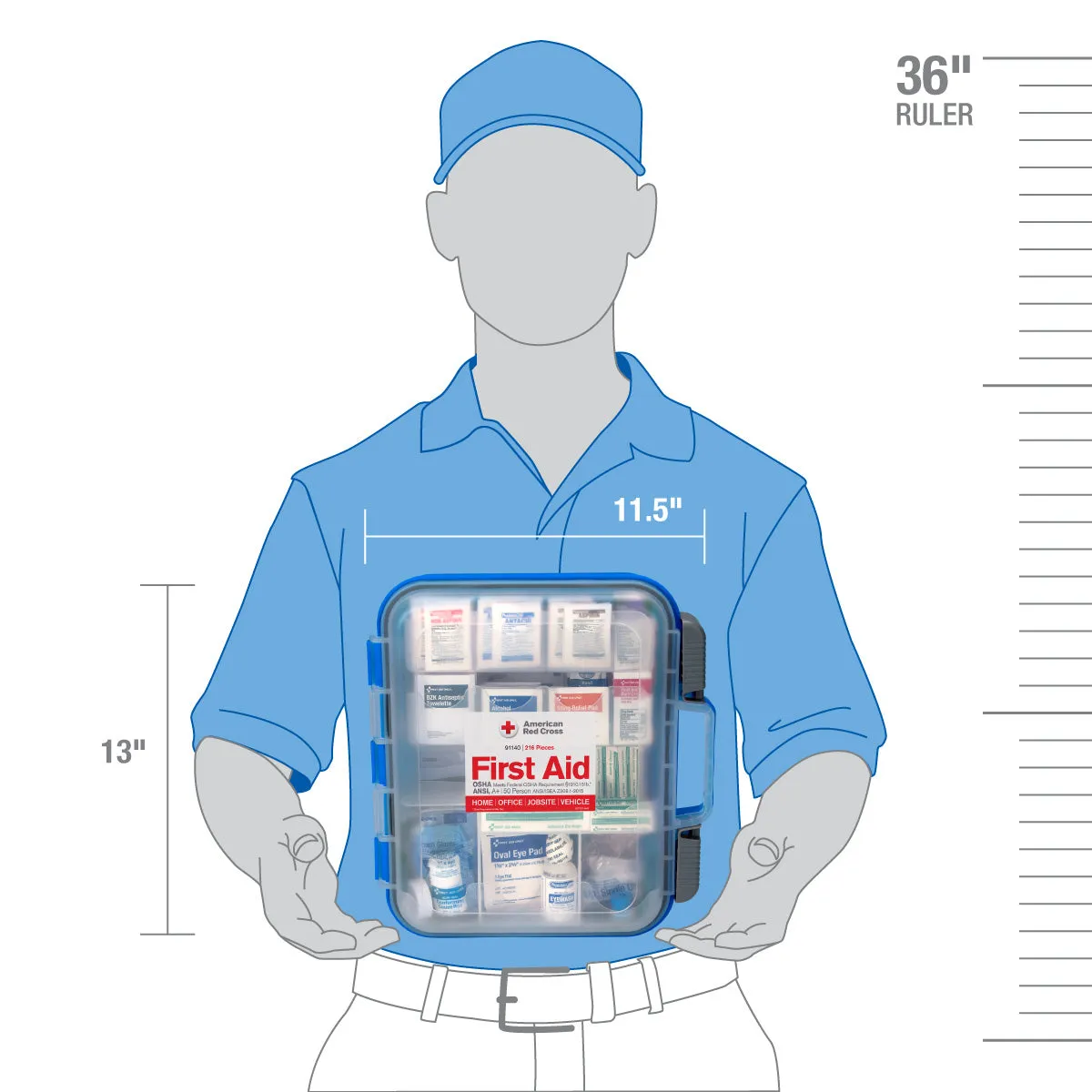 First Aid Only American Red Cross Clear Cover førstehjelpsskrin 50 personer