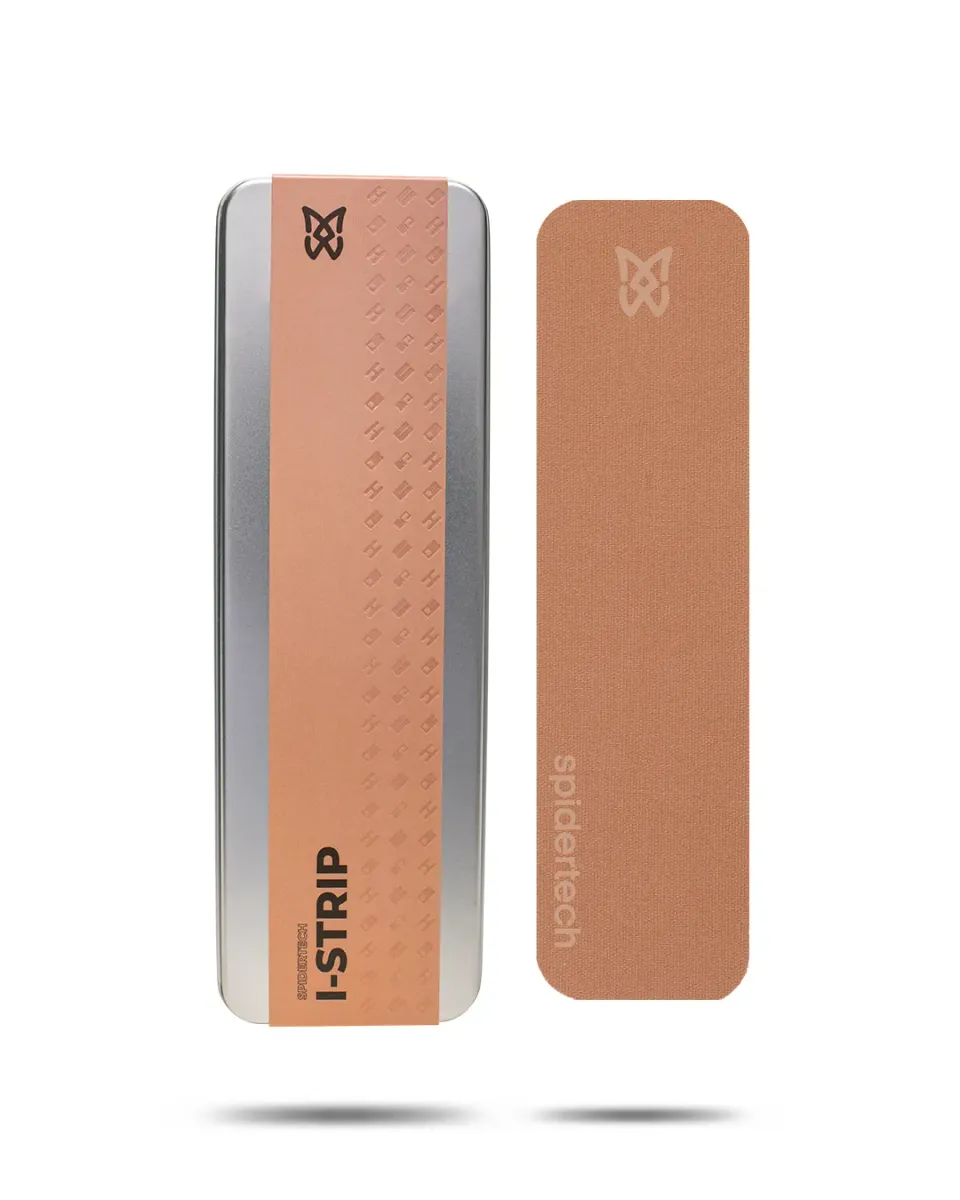 SpiderTech i-Strip kinesiologitape beige boks ferdigkuttet