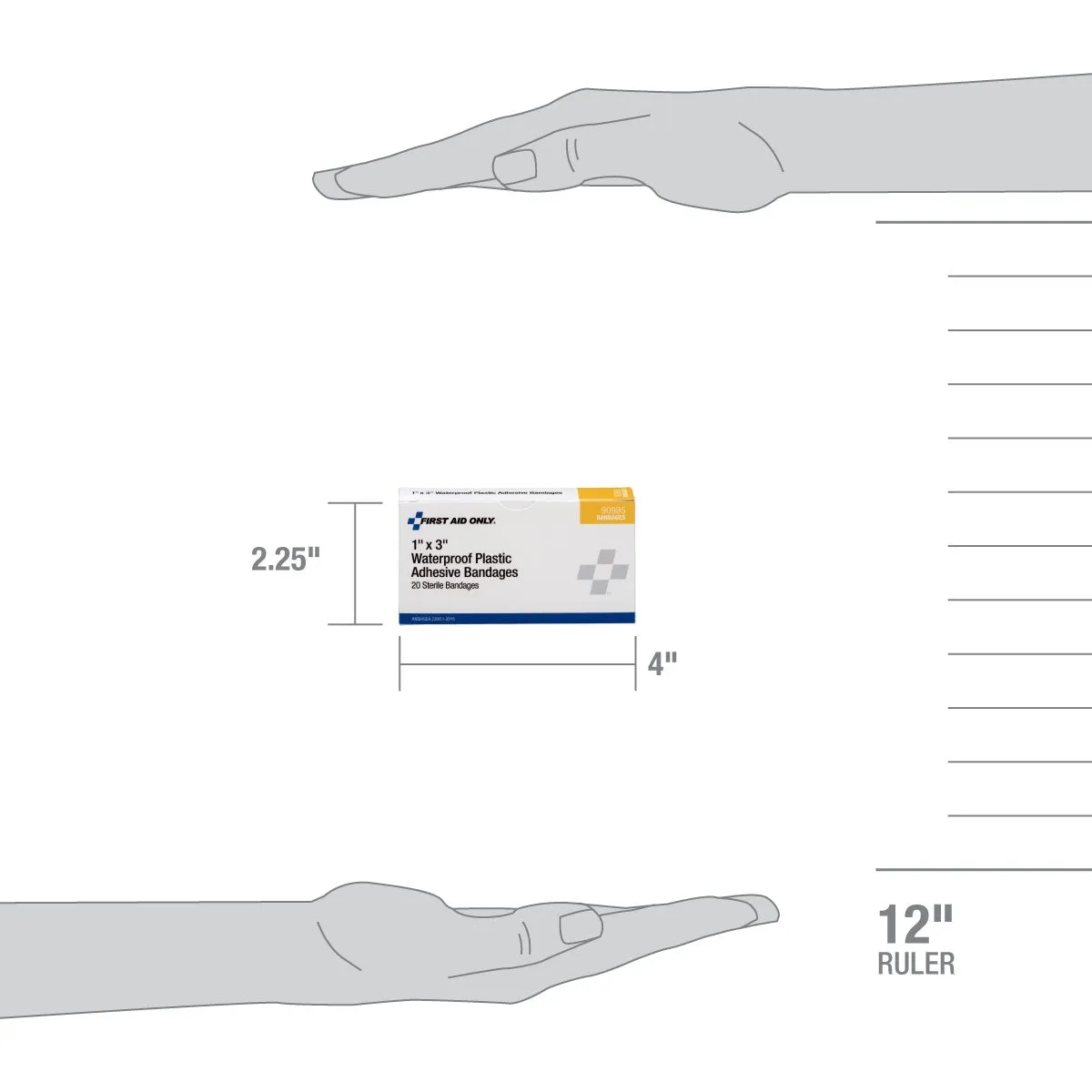 First Aid Only vanntett plaster 2,5x7,6 cm 20-pk plast