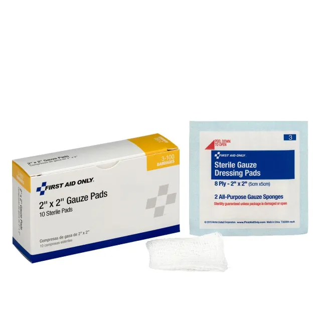 First Aid Only gaskompresser sterile 5x5 cm 10 stk