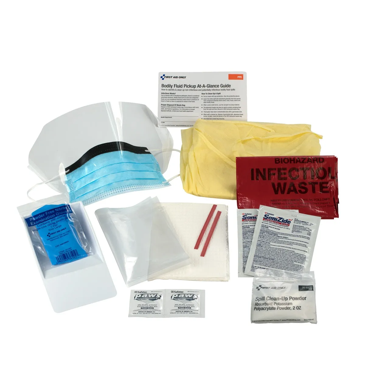 First Aid Only BBP spillsaneringssett 16 deler engangsbrett