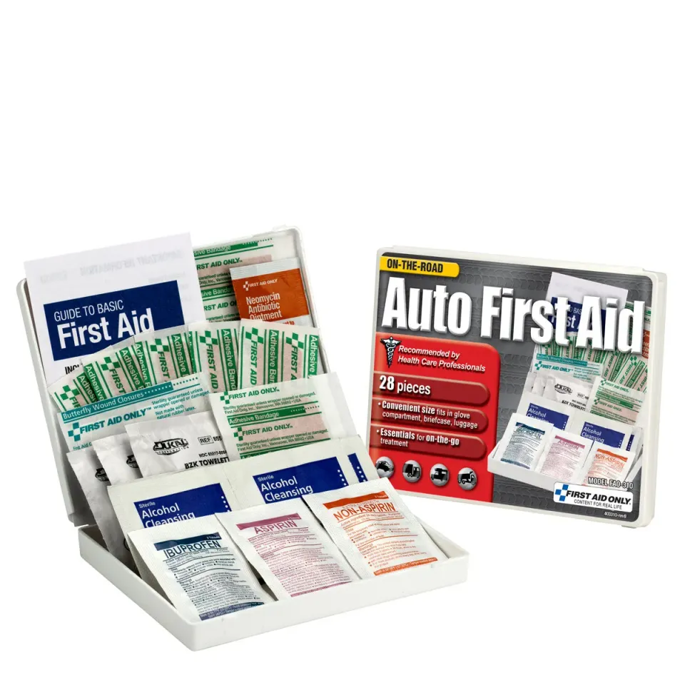 First Aid Only Vehicle førstehjelpssett 28 deler bil plastskrin