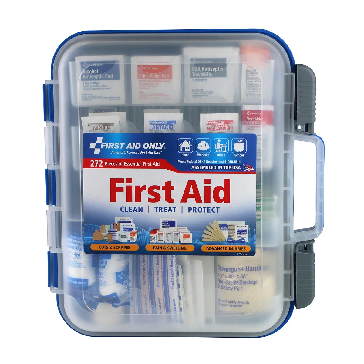 First Aid Only 50-Person førstehjelpsskrin plast 272 deler stor